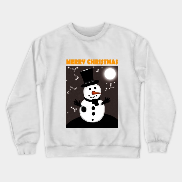 Snowman Merry Christmas 2022 Crewneck Sweatshirt by CartWord Design